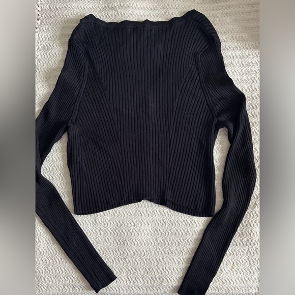 New! BANANA REPUBLIC Silky Cropped Cardigan, Black, Size XL - Picture 6 of 9